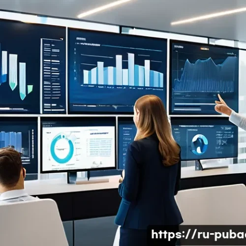 행정과 정책 효과 분석 - A modern government office setting showing a diverse team of professionals analyzing large digital d...