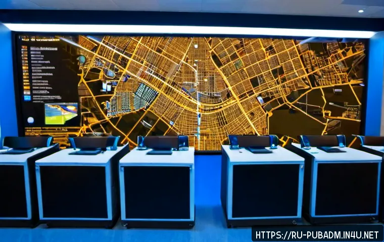 공공부문 정보 기술 - Photorealistic public-sector IT operations center in Moscow, diverse Russian government technology s...